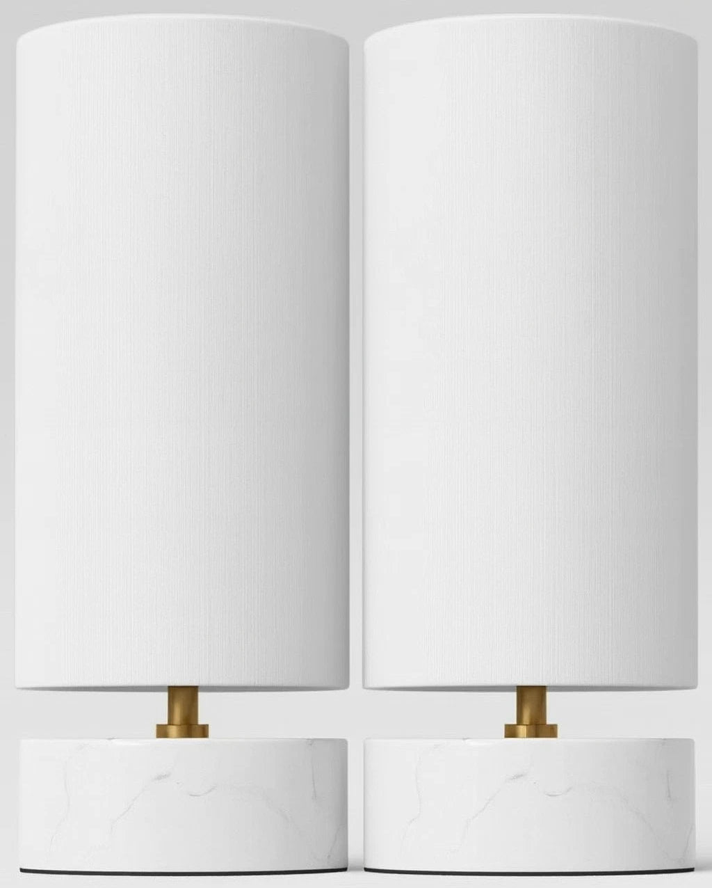 Faux Marble Mini Table Lamp White - Threshold™: Modern Linen Shade, No Assembly Required