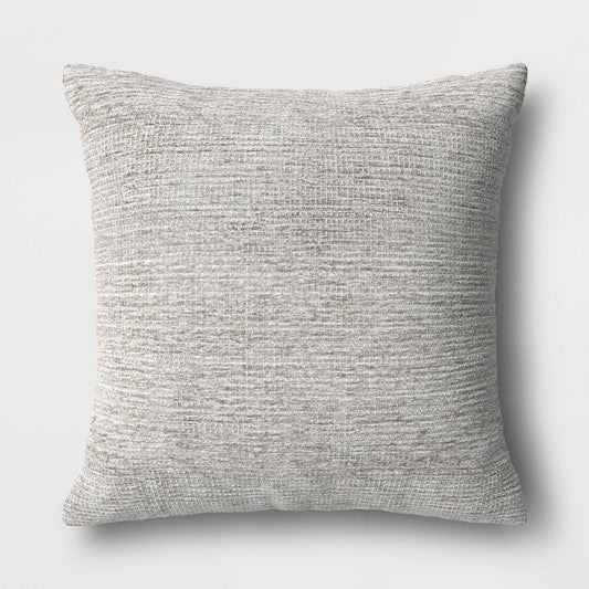 Checkerboard Woven Cotton Square Throw Pillow Gray - Room Essentials: Indoor Jacquard Design, Viscose Blend, Polyester Fill