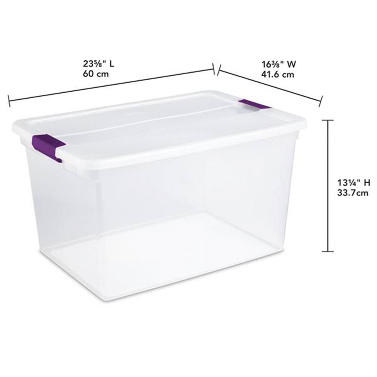 Sterilite 17571706 66-Quart ClearView Latch Box Storage Tote Container, Single