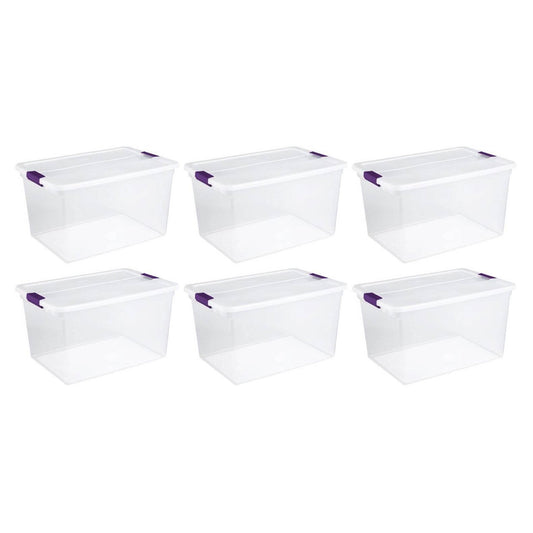 Sterilite 17571706 66-Quart ClearView Latch Box Storage Tote Container, Single